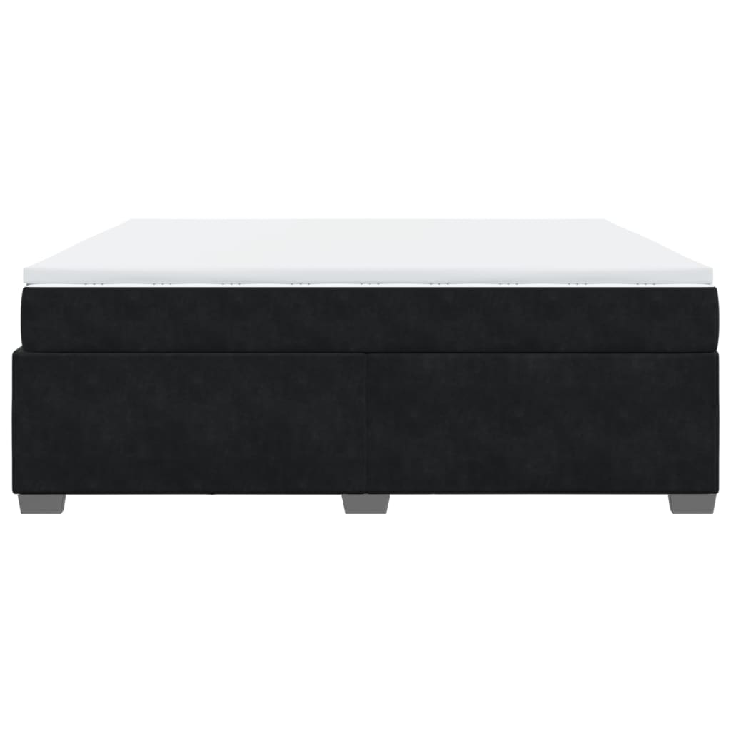 Boxspring met matras fluweel zwart 180x200 cm is nu te koop bij PeponiXL, paradijselijk wonen!