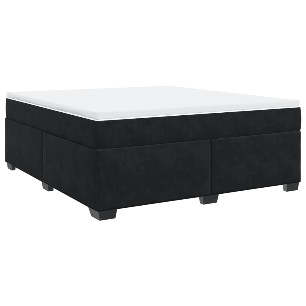Boxspring met matras fluweel zwart 180x200 cm is nu te koop bij PeponiXL, paradijselijk wonen!