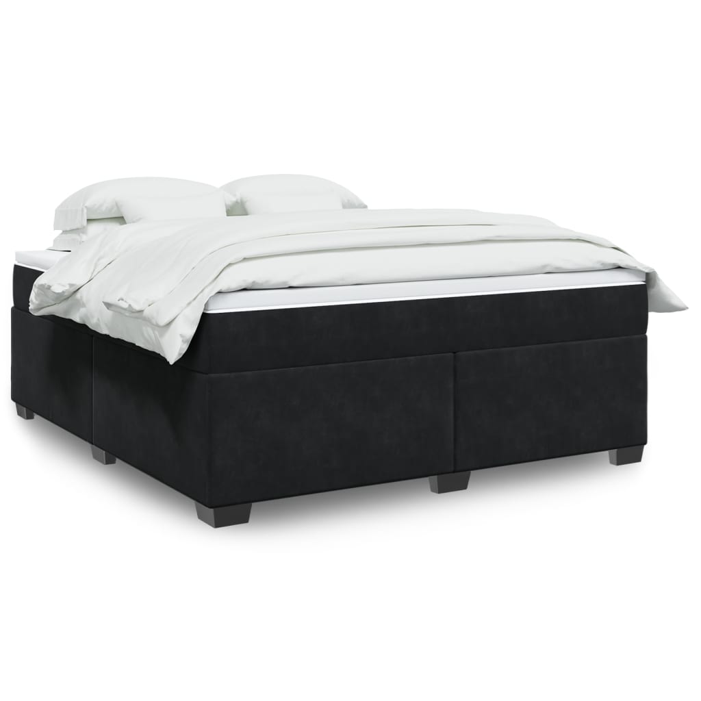 Boxspring met matras fluweel zwart 180x200 cm is nu te koop bij PeponiXL, paradijselijk wonen!