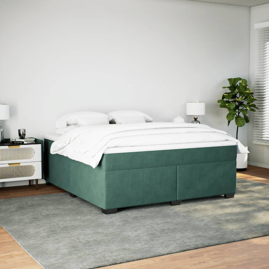Boxspring met matras fluweel donkergroen 180x200 cm is nu te koop bij PeponiXL, paradijselijk wonen!