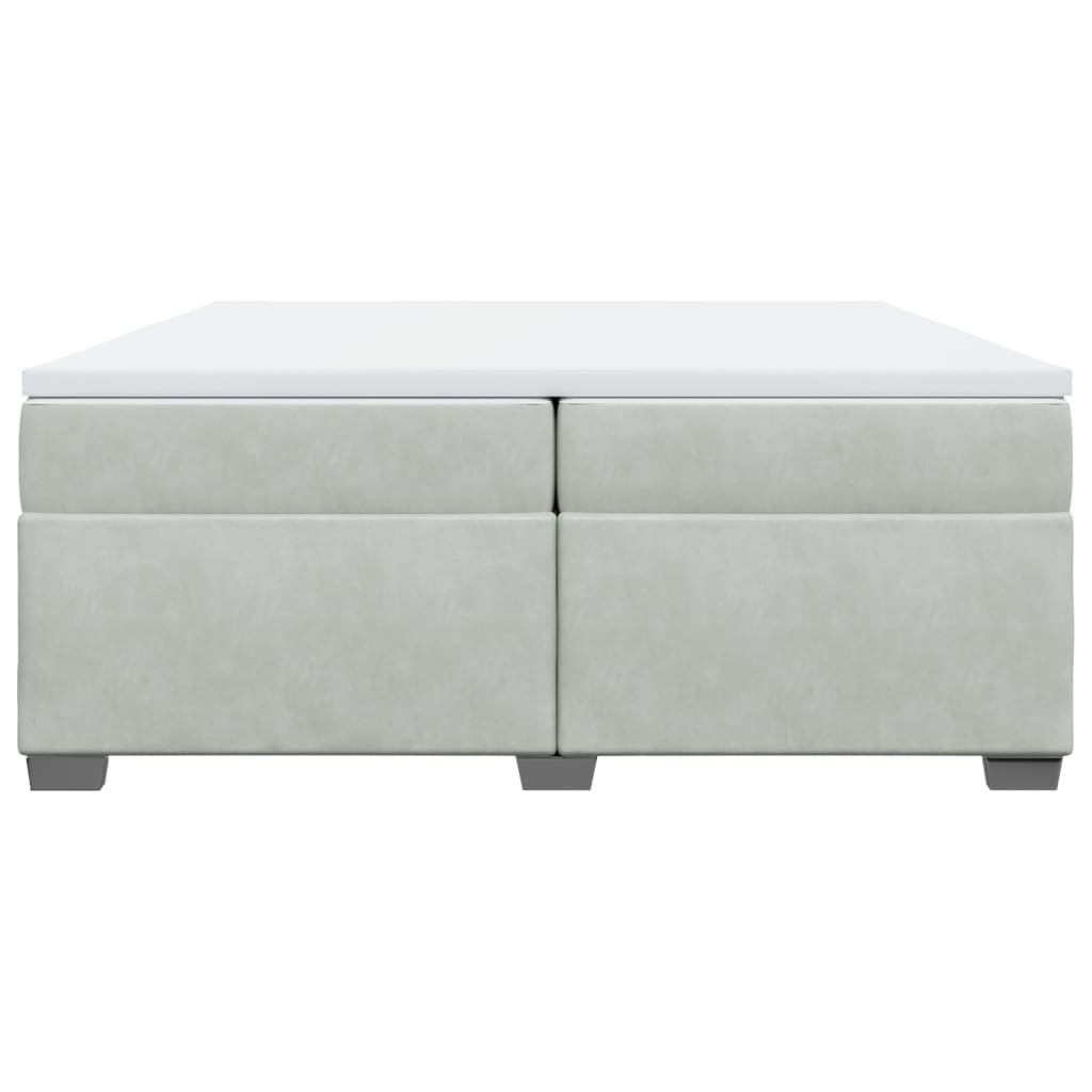 Boxspring met matras fluweel lichtgrijs 200x200 cm is nu te koop bij PeponiXL, paradijselijk wonen!