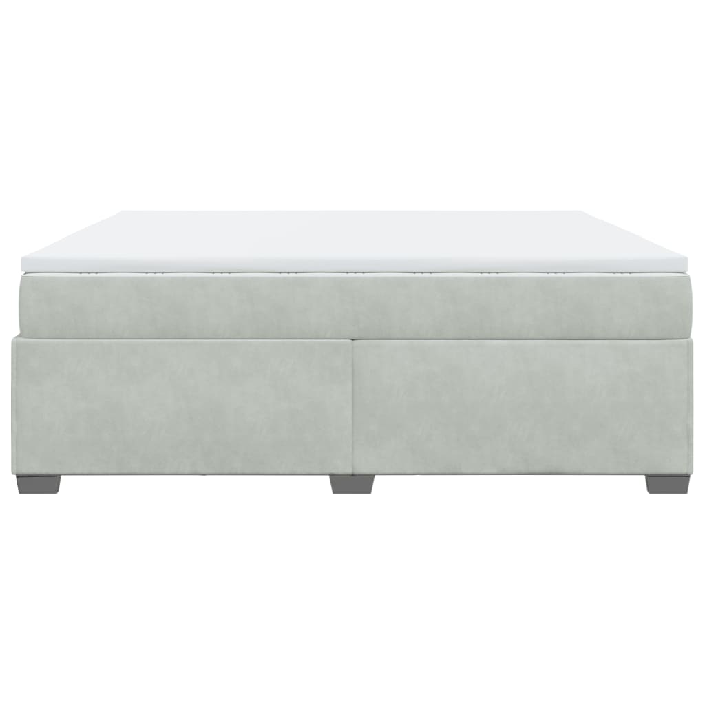 Boxspring met matras fluweel lichtgrijs 200x200 cm is nu te koop bij PeponiXL, paradijselijk wonen!