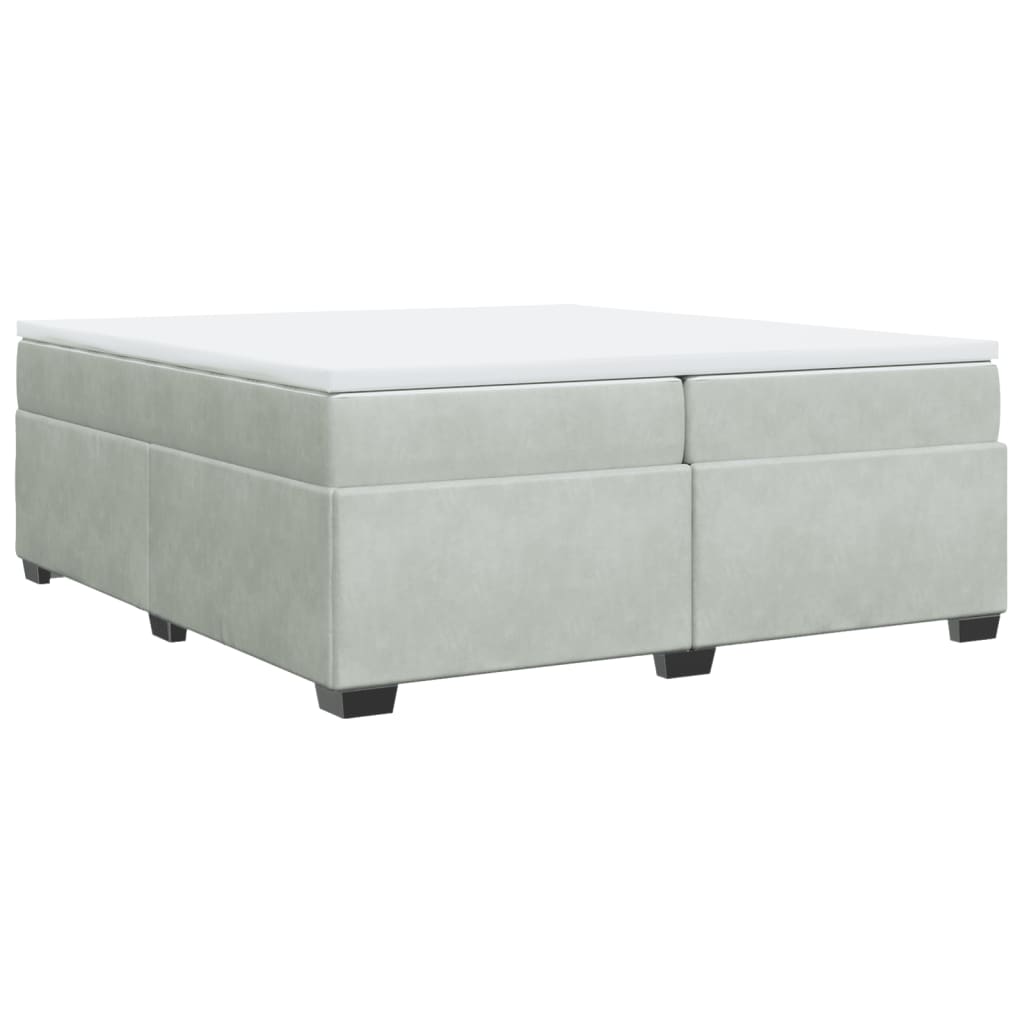Boxspring met matras fluweel lichtgrijs 200x200 cm is nu te koop bij PeponiXL, paradijselijk wonen!