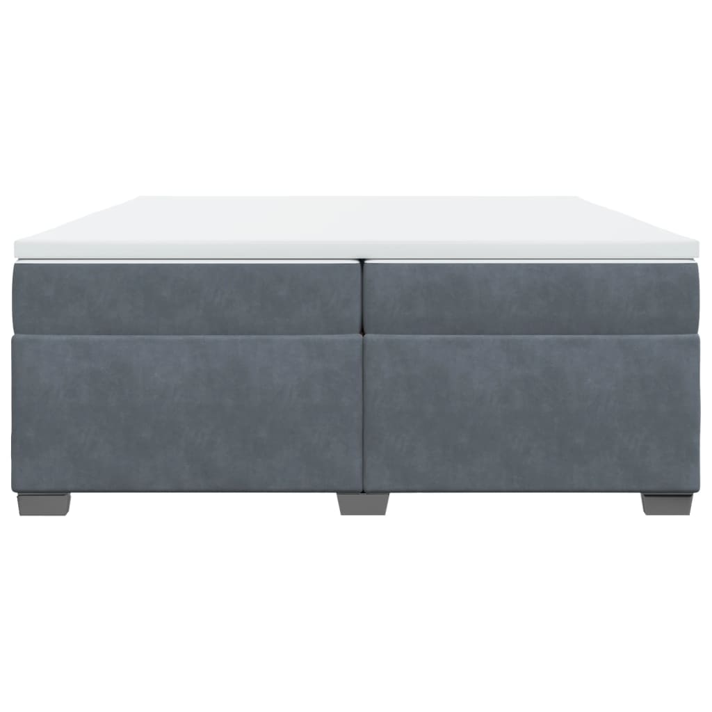 Boxspring met matras fluweel donkergrijs 200x200 cm is nu te koop bij PeponiXL, paradijselijk wonen!