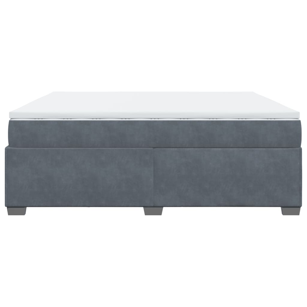 Boxspring met matras fluweel donkergrijs 200x200 cm is nu te koop bij PeponiXL, paradijselijk wonen!