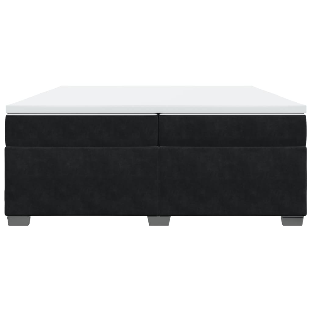 Boxspring met matras fluweel zwart 200x200 cm is nu te koop bij PeponiXL, paradijselijk wonen!