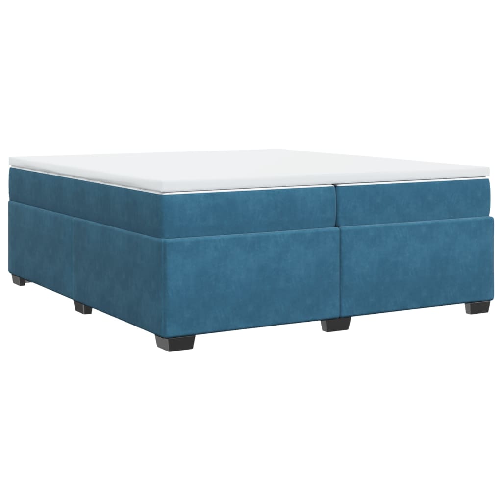 Boxspring met matras fluweel donkerblauw 200x200 cm is nu te koop bij PeponiXL, paradijselijk wonen!