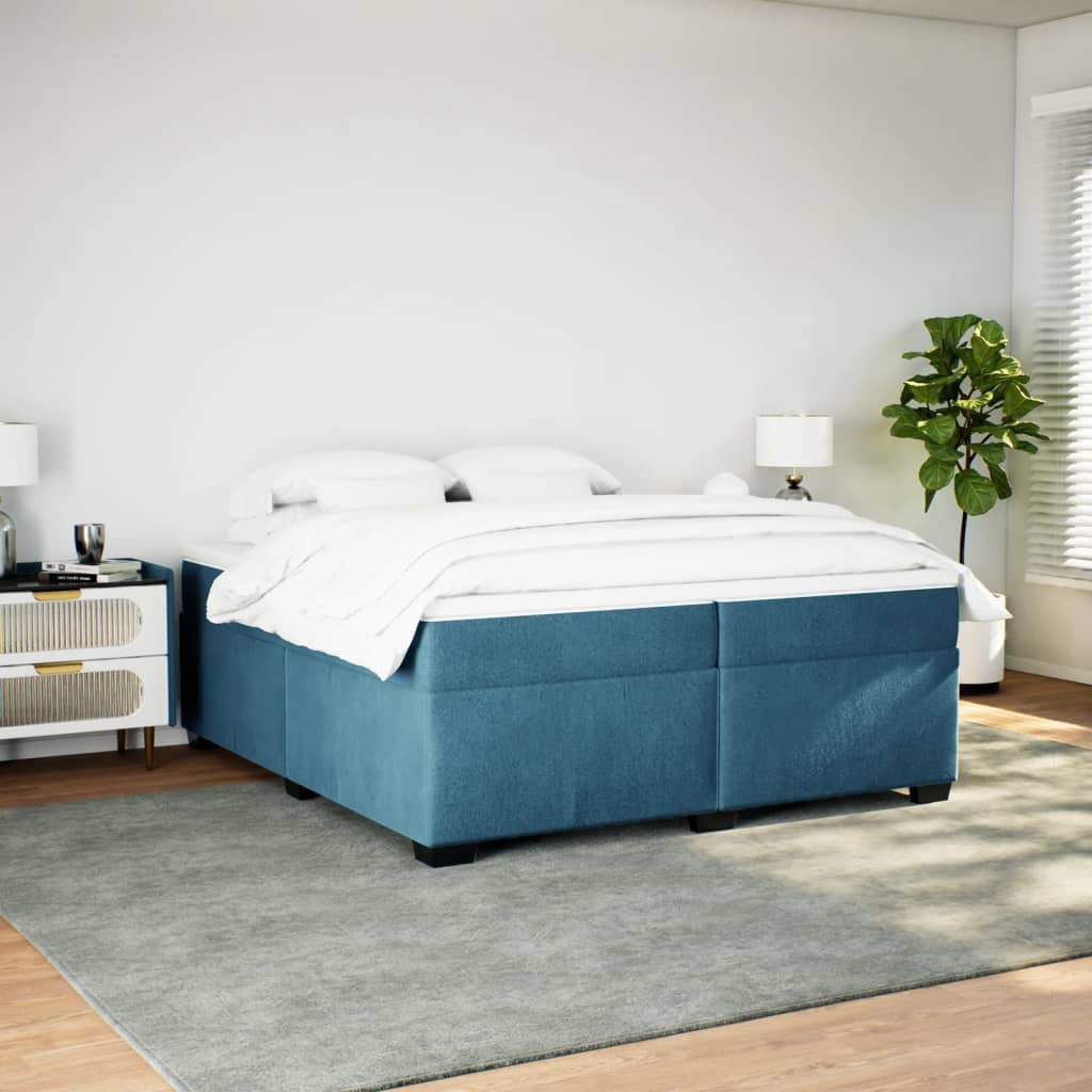 Boxspring met matras fluweel donkerblauw 200x200 cm is nu te koop bij PeponiXL, paradijselijk wonen!