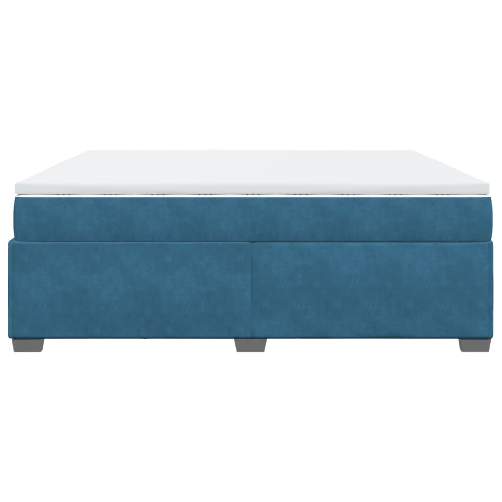 Boxspring met matras fluweel donkerblauw 200x200 cm is nu te koop bij PeponiXL, paradijselijk wonen!