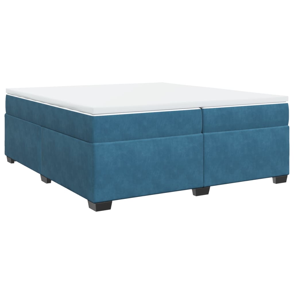 Boxspring met matras fluweel donkerblauw 200x200 cm is nu te koop bij PeponiXL, paradijselijk wonen!