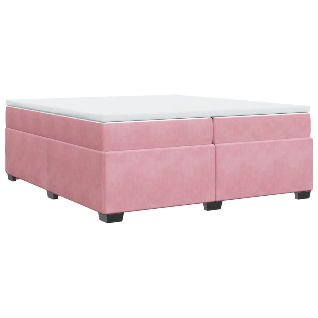 Boxspring met matras fluweel roze 200x200 cm is nu te koop bij PeponiXL, paradijselijk wonen!