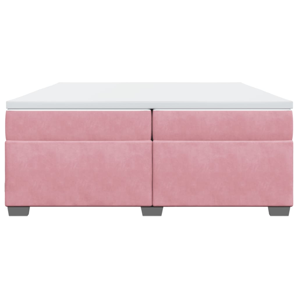 Boxspring met matras fluweel roze 200x200 cm is nu te koop bij PeponiXL, paradijselijk wonen!