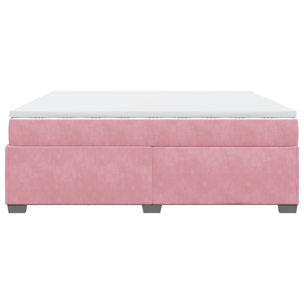 Boxspring met matras fluweel roze 200x200 cm is nu te koop bij PeponiXL, paradijselijk wonen!