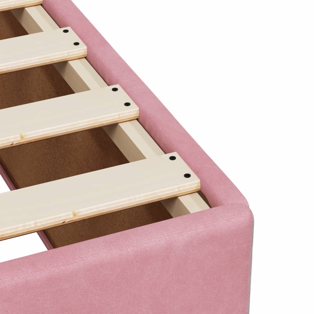Boxspring met matras fluweel roze 200x200 cm is nu te koop bij PeponiXL, paradijselijk wonen!