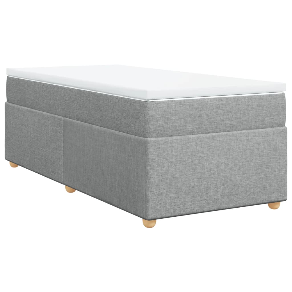 Boxspring met matras stof lichtgrijs 80x200 cm is nu te koop bij PeponiXL, paradijselijk wonen!