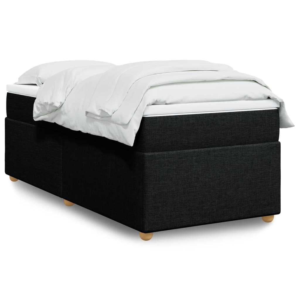 Boxspring met matras stof zwart 90x190 cm is nu te koop bij PeponiXL, paradijselijk wonen!