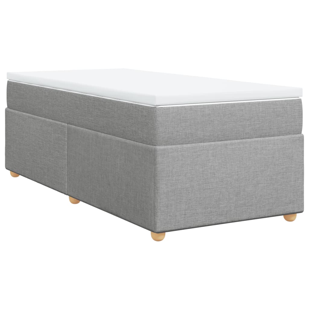 Boxspring met matras stof lichtgrijs 90x200 cm is nu te koop bij PeponiXL, paradijselijk wonen!