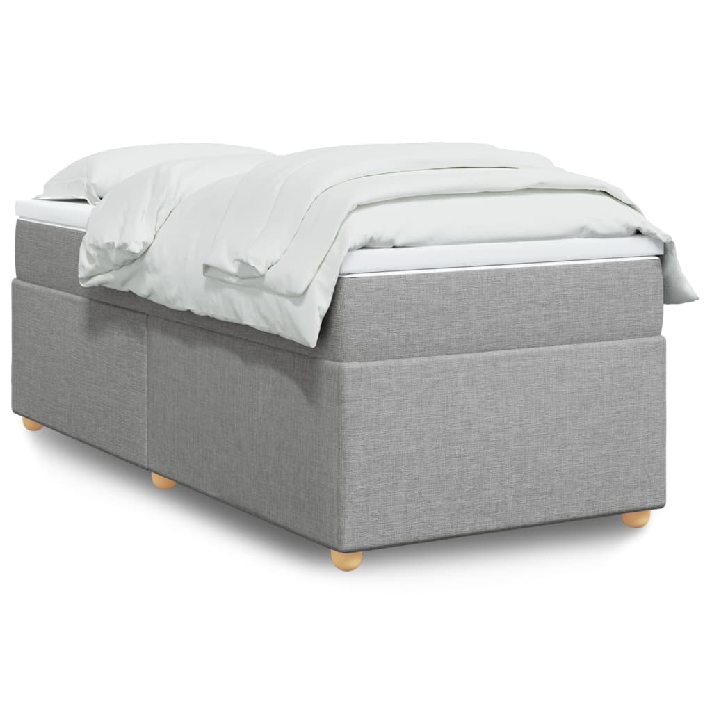 Boxspring met matras stof lichtgrijs 90x200 cm is nu te koop bij PeponiXL, paradijselijk wonen!
