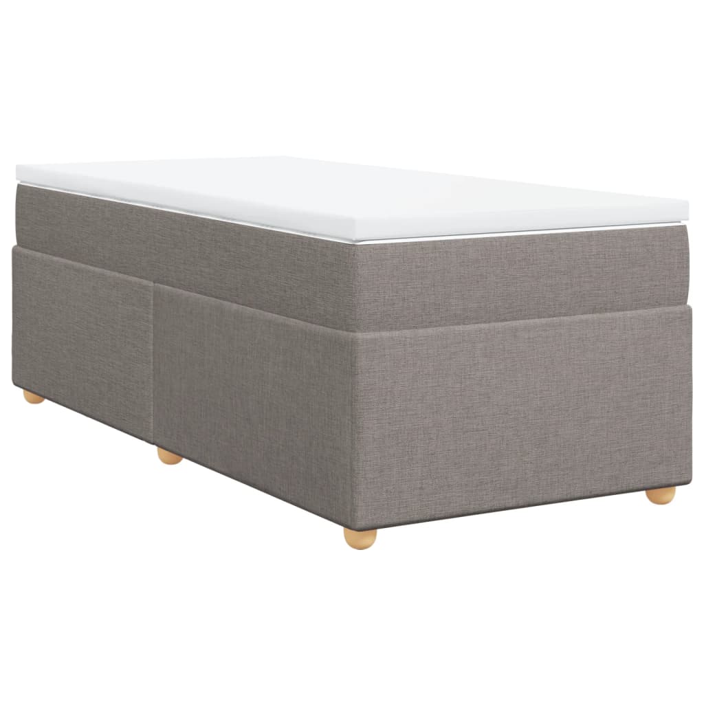 Boxspring met matras stof taupe 90x200 cm is nu te koop bij PeponiXL, paradijselijk wonen!