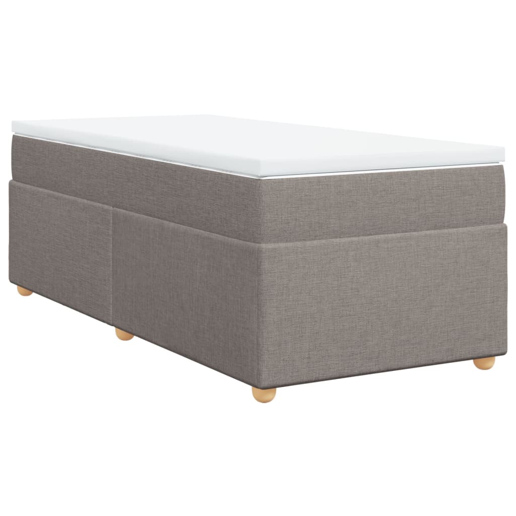 Boxspring met matras stof taupe 90x200 cm is nu te koop bij PeponiXL, paradijselijk wonen!
