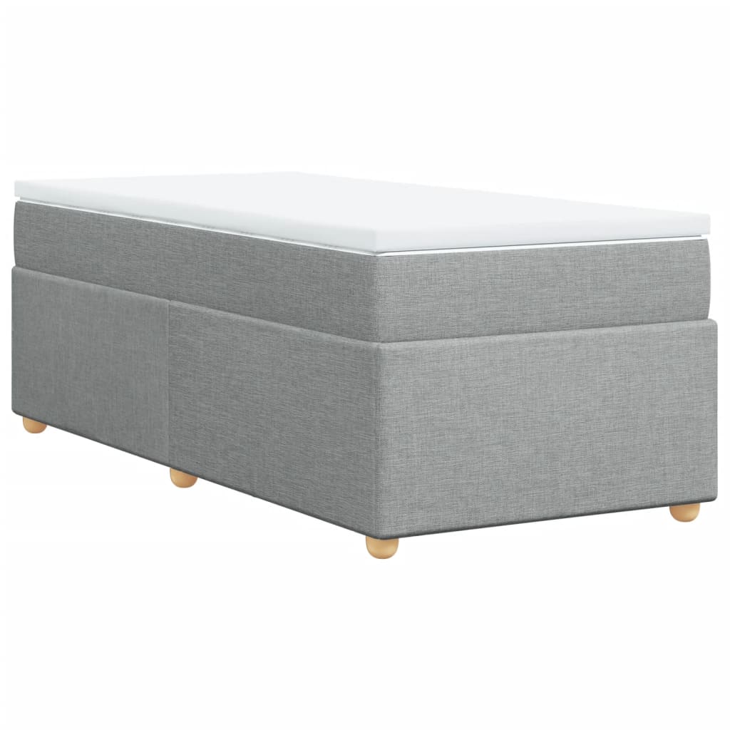Boxspring met matras stof lichtgrijs 100x200 cm is nu te koop bij PeponiXL, paradijselijk wonen!