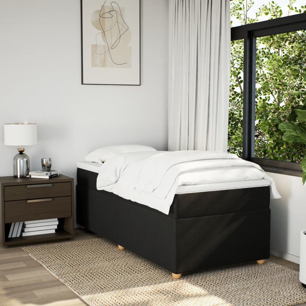 Boxspring met matras stof zwart 100x200 cm is nu te koop bij PeponiXL, paradijselijk wonen!