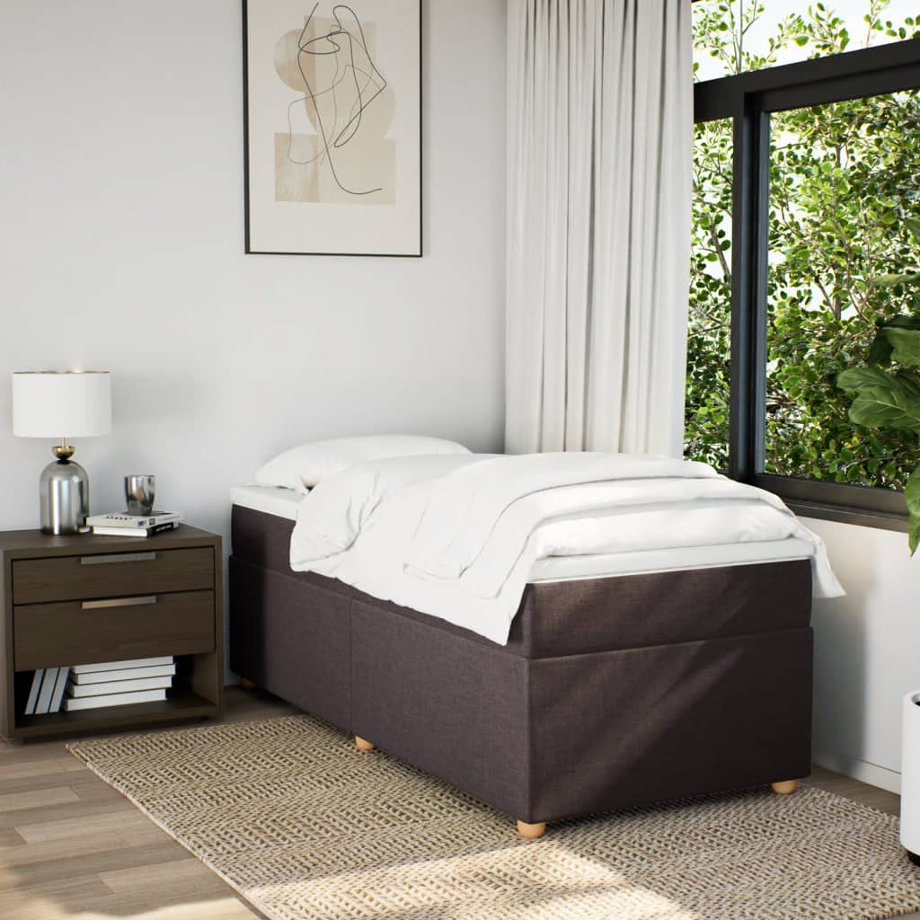 Boxspring met matras stof donkerbruin 100x200 cm is nu te koop bij PeponiXL, paradijselijk wonen!