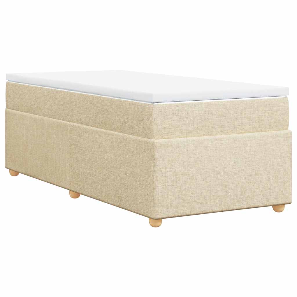 Boxspring met matras stof crèmekleurig 100x200 cm is nu te koop bij PeponiXL, paradijselijk wonen!