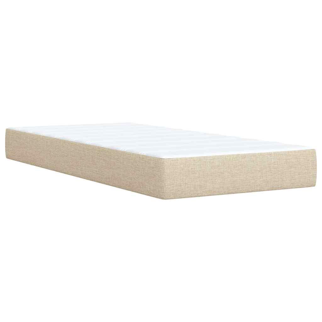 Boxspring met matras stof crèmekleurig 100x200 cm is nu te koop bij PeponiXL, paradijselijk wonen!