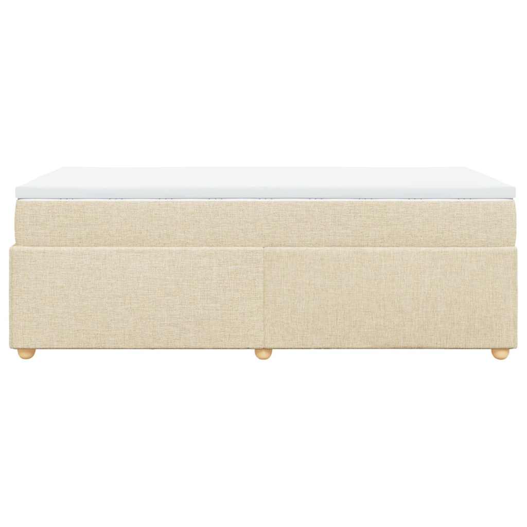 Boxspring met matras stof crèmekleurig 100x200 cm is nu te koop bij PeponiXL, paradijselijk wonen!