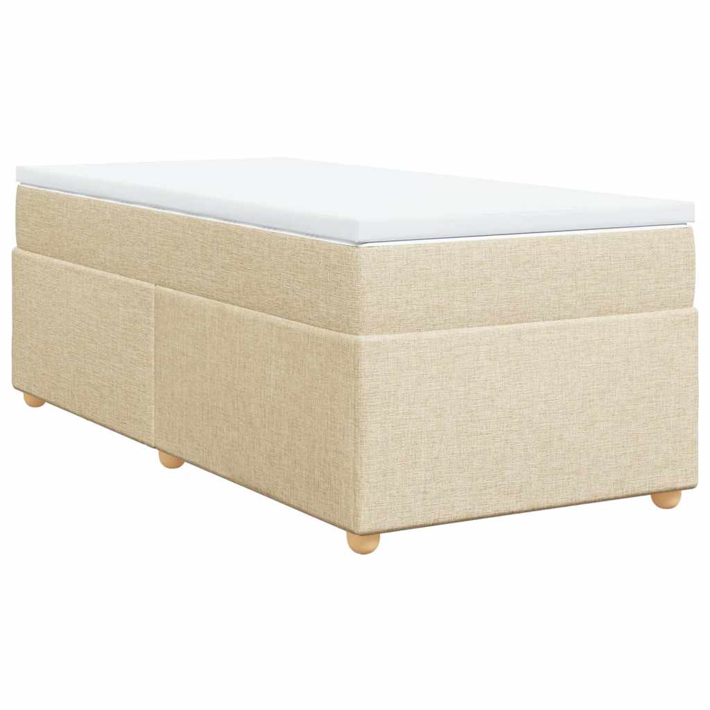 Boxspring met matras stof crèmekleurig 100x200 cm is nu te koop bij PeponiXL, paradijselijk wonen!