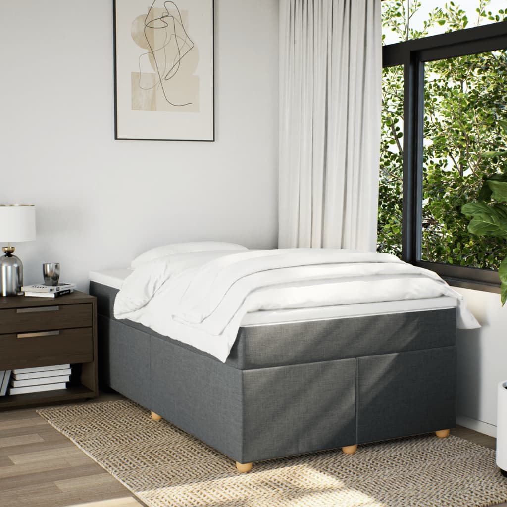 Boxspring met matras stof donkergrijs 120x200 cm is nu te koop bij PeponiXL, paradijselijk wonen!