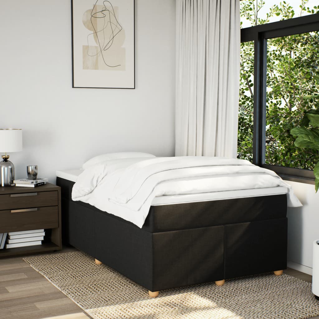 Boxspring met matras stof zwart 120x200 cm is nu te koop bij PeponiXL, paradijselijk wonen!
