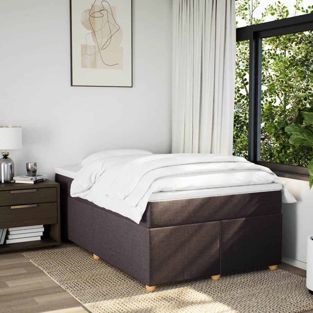 Boxspring met matras stof donkerbruin 120x200 cm is nu te koop bij PeponiXL, paradijselijk wonen!
