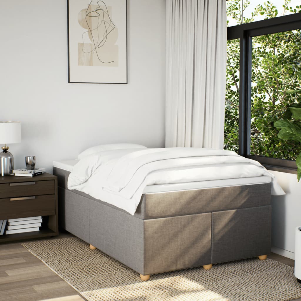 Boxspring met matras stof taupe 120x200 cm is nu te koop bij PeponiXL, paradijselijk wonen!