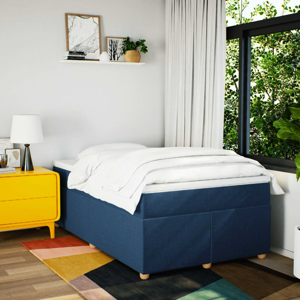 Boxspring met matras stof blauw 120x200 cm is nu te koop bij PeponiXL, paradijselijk wonen!