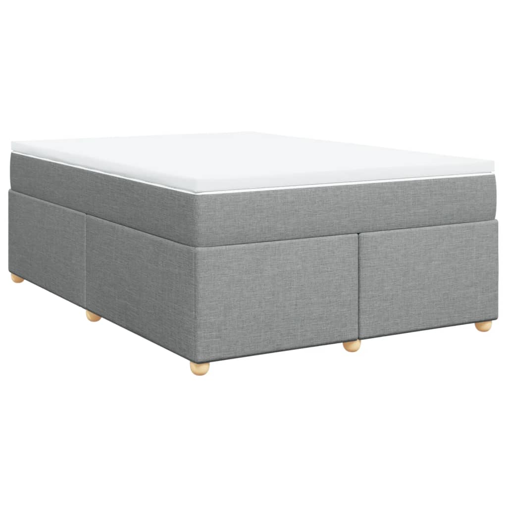 Boxspring met matras stof lichtgrijs 140x190 cm is nu te koop bij PeponiXL, paradijselijk wonen!