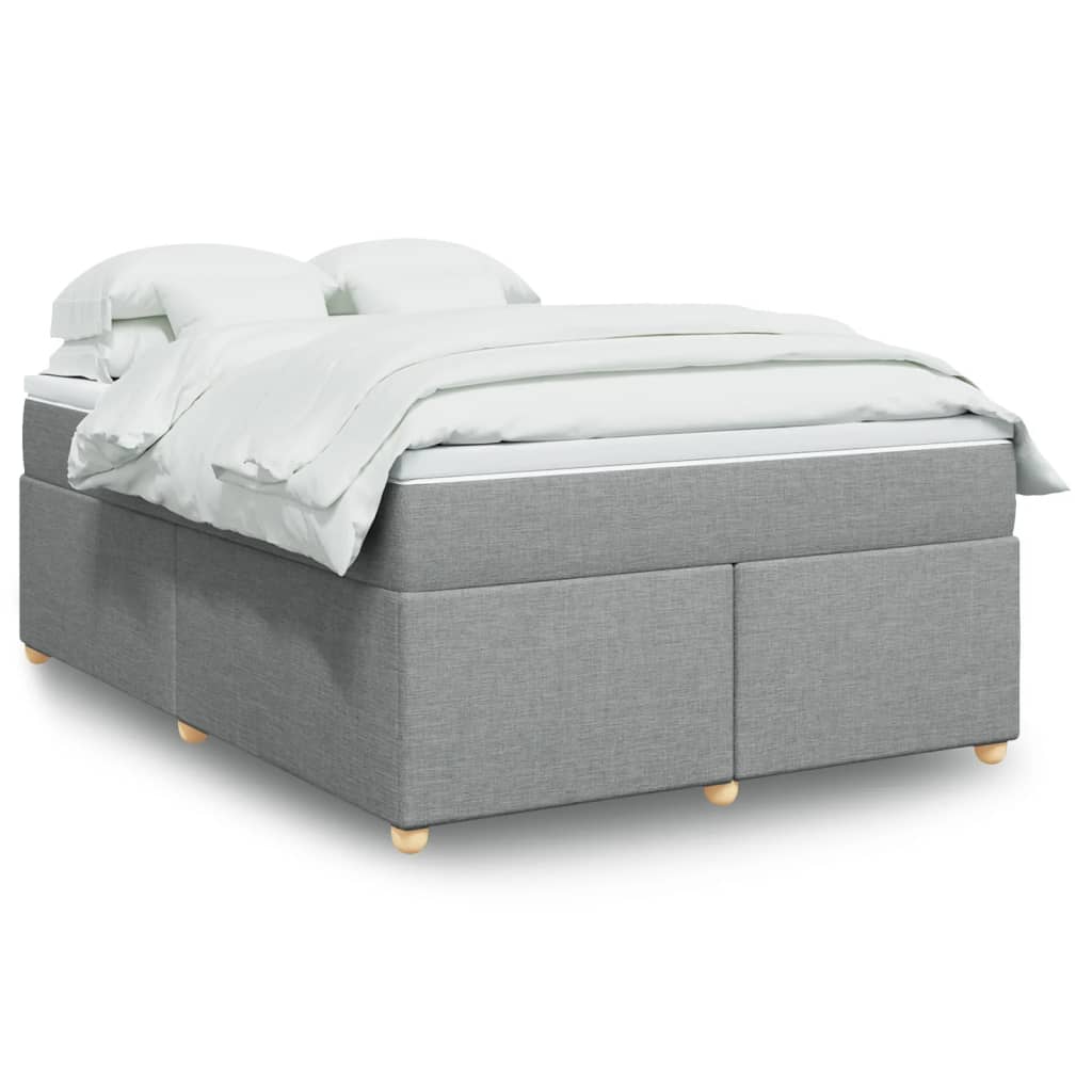 Boxspring met matras stof lichtgrijs 140x190 cm is nu te koop bij PeponiXL, paradijselijk wonen!