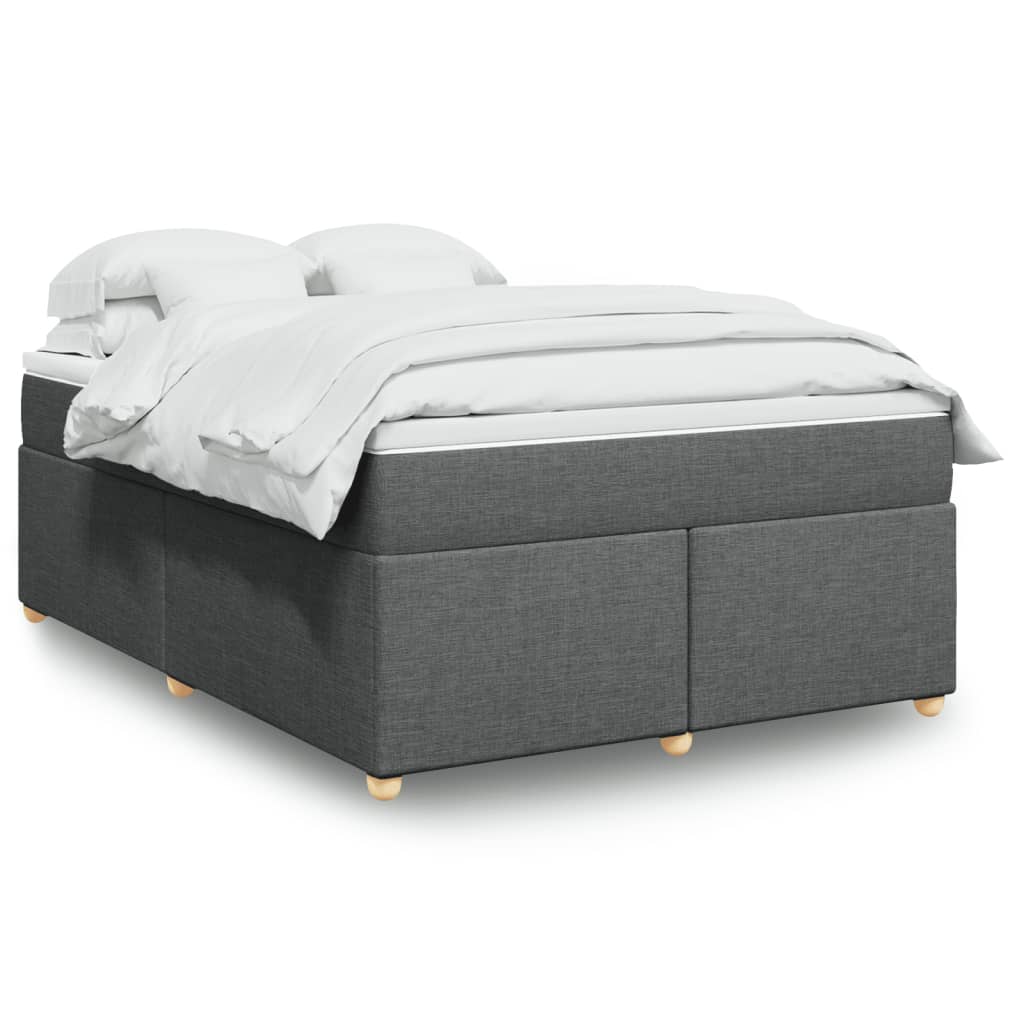 Boxspring met matras stof donkergrijs 140x190 cm is nu te koop bij PeponiXL, paradijselijk wonen!