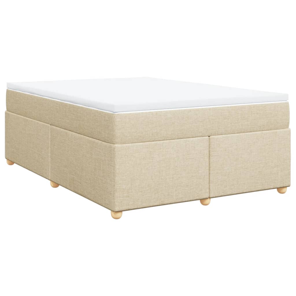Boxspring met matras stof crèmekleurig 140x190 cm is nu te koop bij PeponiXL, paradijselijk wonen!