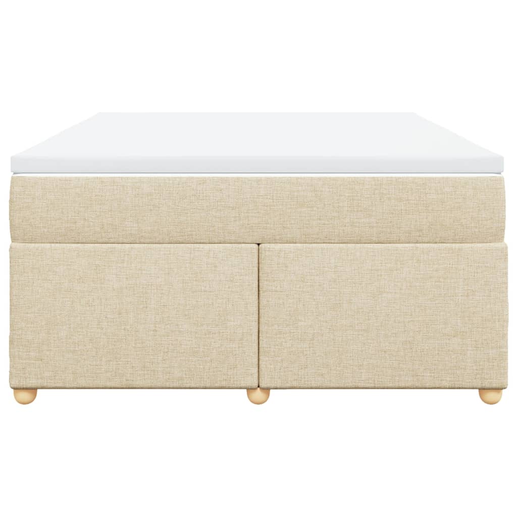 Boxspring met matras stof crèmekleurig 140x190 cm is nu te koop bij PeponiXL, paradijselijk wonen!