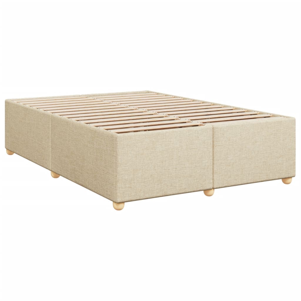Boxspring met matras stof crèmekleurig 140x190 cm is nu te koop bij PeponiXL, paradijselijk wonen!