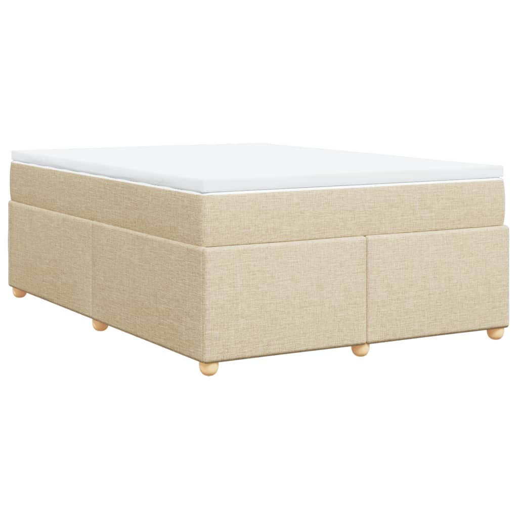 Boxspring met matras stof crèmekleurig 140x190 cm is nu te koop bij PeponiXL, paradijselijk wonen!