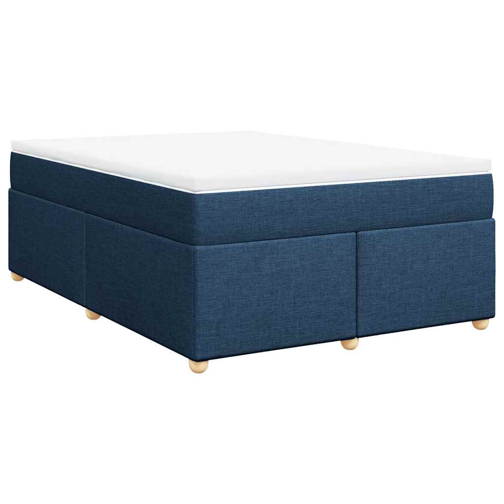 Boxspring met matras stof blauw 140x190 cm is nu te koop bij PeponiXL, paradijselijk wonen!