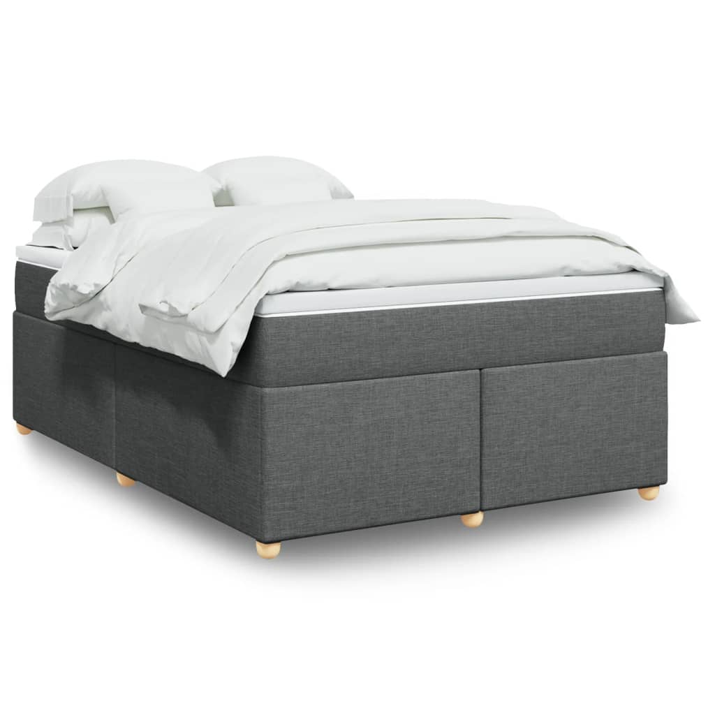 Boxspring met matras stof donkergrijs 140x200 cm is nu te koop bij PeponiXL, paradijselijk wonen!