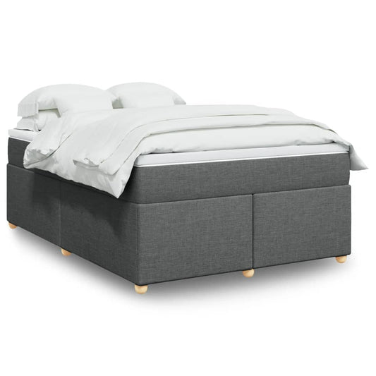 Boxspring met matras stof donkergrijs 140x200 cm is nu te koop bij PeponiXL, paradijselijk wonen!