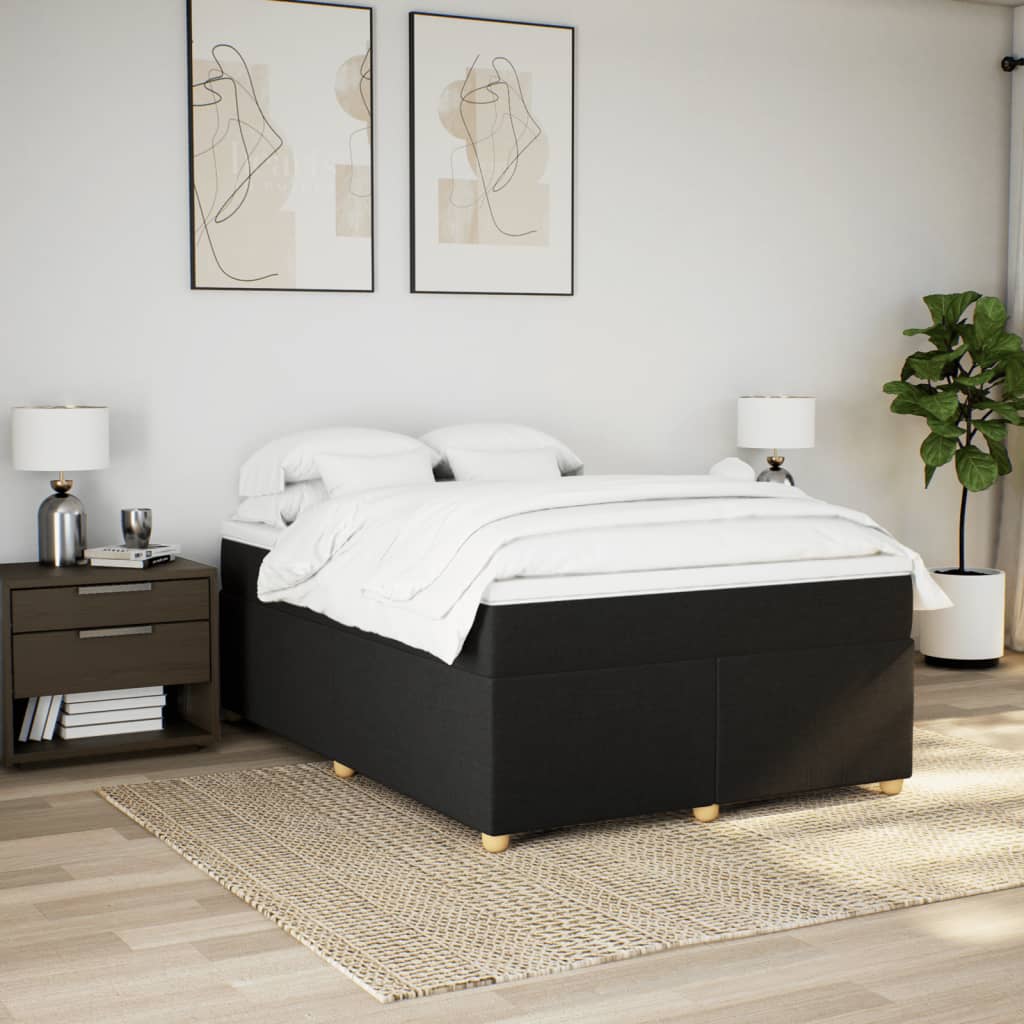 Boxspring met matras stof zwart 140x200 cm is nu te koop bij PeponiXL, paradijselijk wonen!