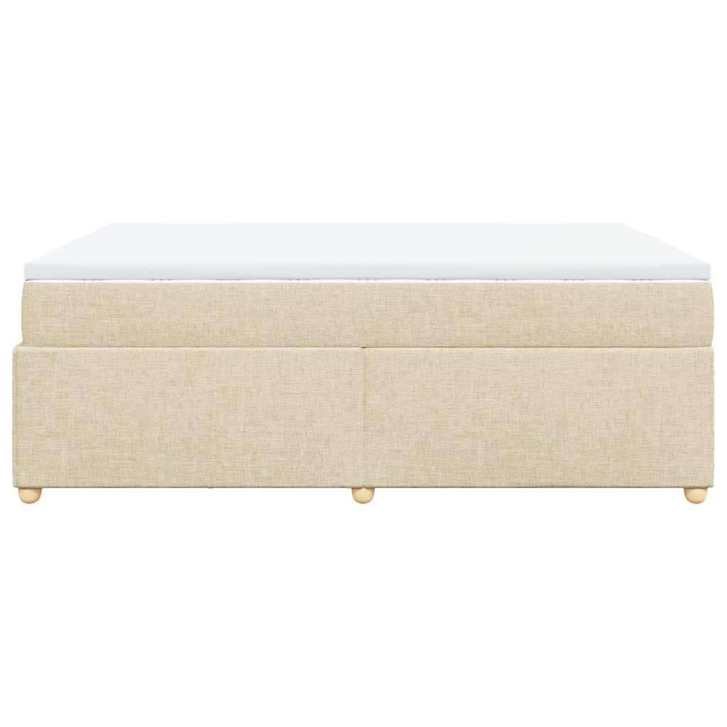 Boxspring met matras stof crèmekleurig 140x200 cm is nu te koop bij PeponiXL, paradijselijk wonen!