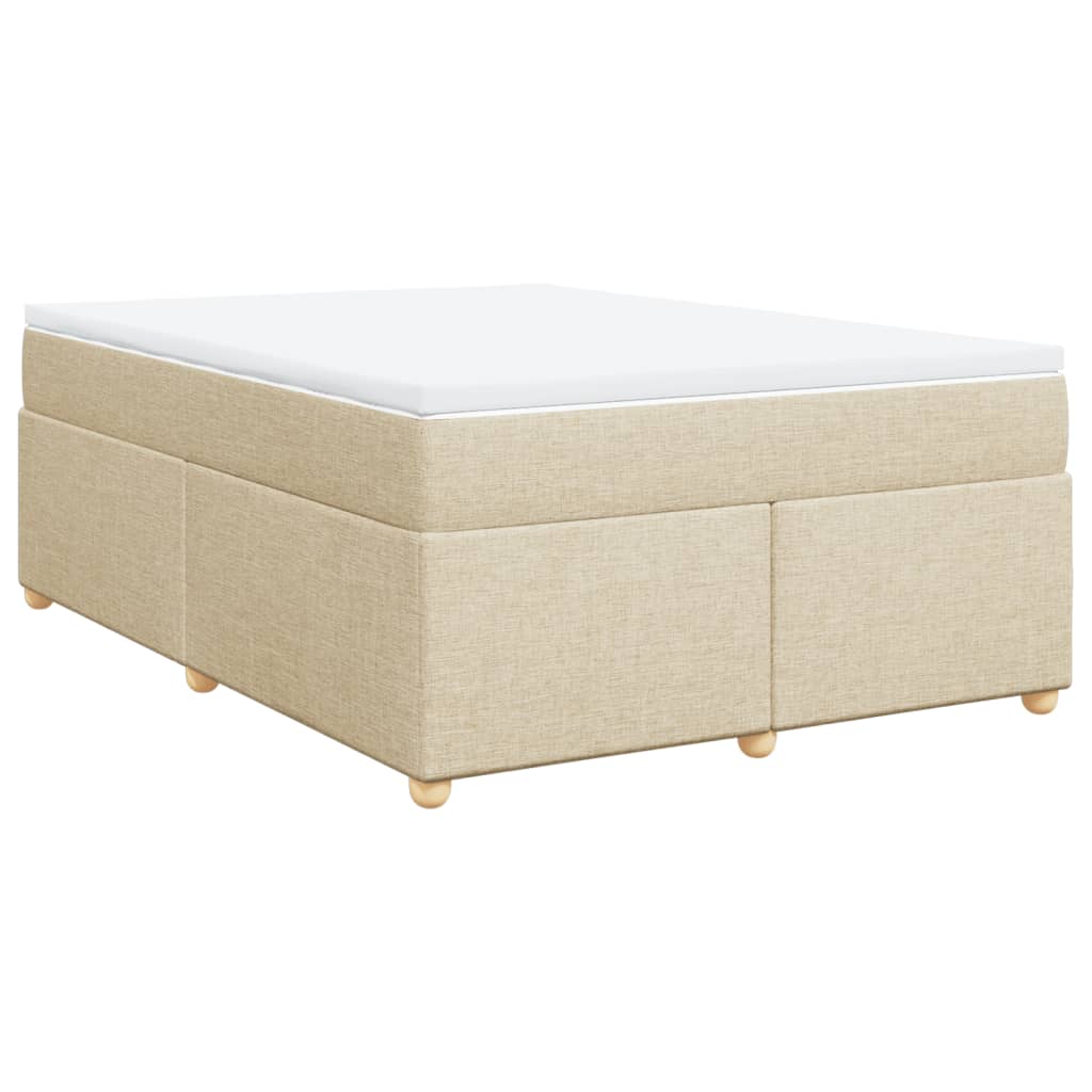 Boxspring met matras stof crèmekleurig 140x200 cm is nu te koop bij PeponiXL, paradijselijk wonen!