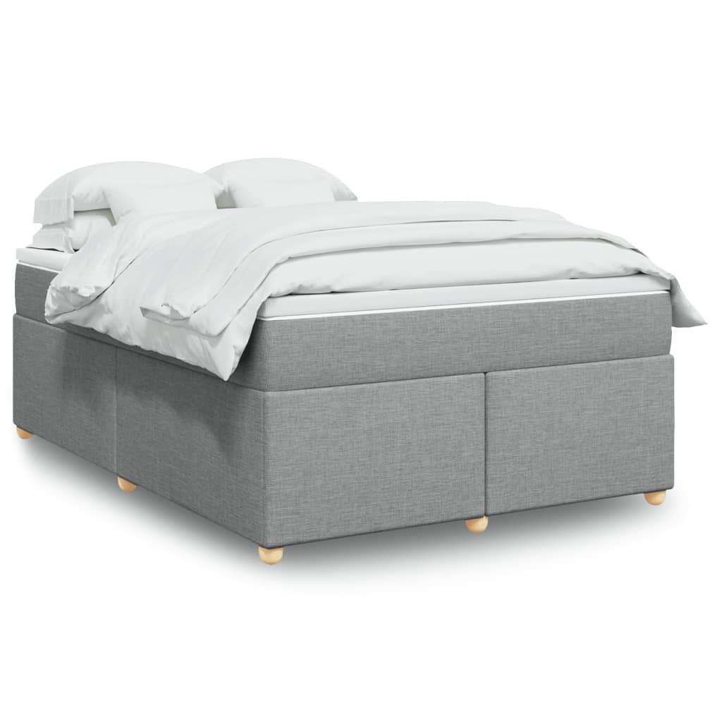Boxspring met matras stof lichtgrijs 160x200 cm is nu te koop bij PeponiXL, paradijselijk wonen!